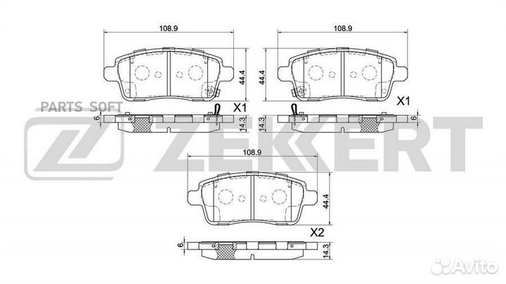Zekkert BS-1086 Колодки торм. диск. задн. Chery Tiggo 7 Pro 20- Tiggo 7 Pro Max 21- Exeed LX 20- Don
