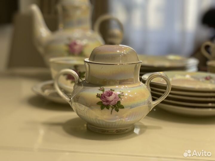 Набор чайной посуды. Сервиз «Роза». гдр