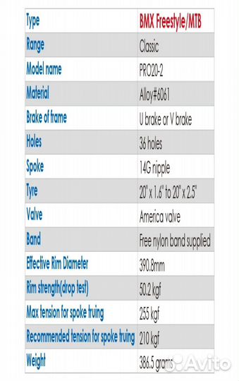Обод велосипедный новый 20 дюймов