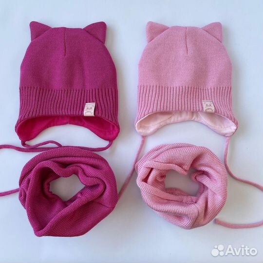Комплект шапка, шарф, снуд новый демисезонные