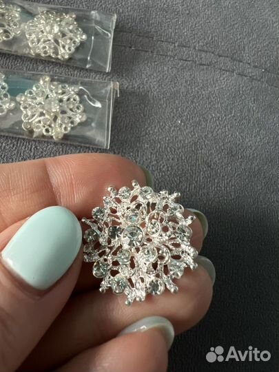 Брошь, кабошон, стразы для рукоделия