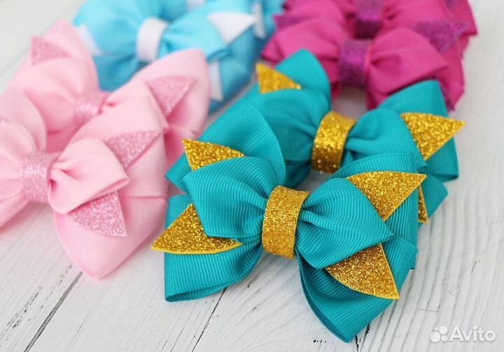 Бантики ручной работы на резинке и заколке