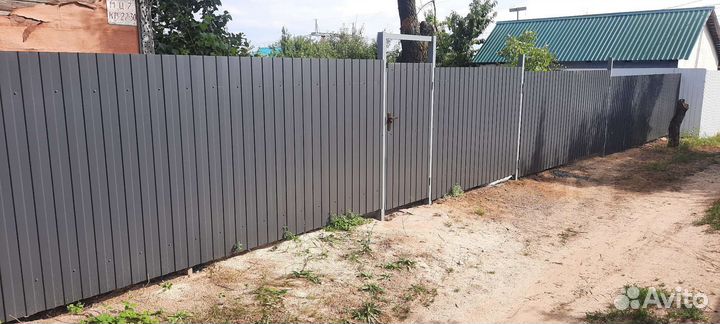 Заборы из Профнастила коричневый h-2m