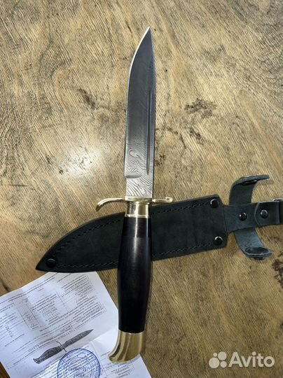 Нож финка нквд из настоящей Дамасской стали