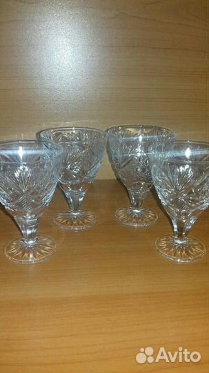 Бокалы, рюмки и стаканы хрустальные СССР