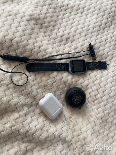 Наушники,колонка,часы
