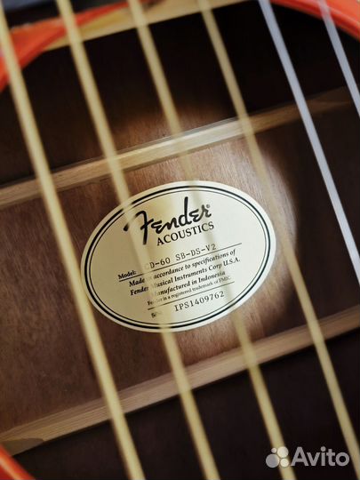 Акустическая гитара fender cd 60 sb ds v2