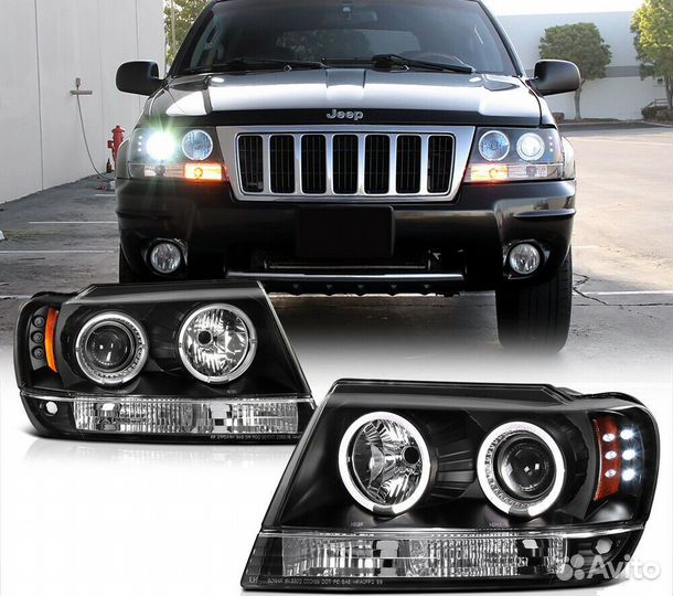 Фары тюнинг глазки Jeep Grand Cherokee WJ 99-05