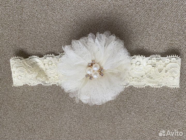 Набор пинетки и повязка для малышки