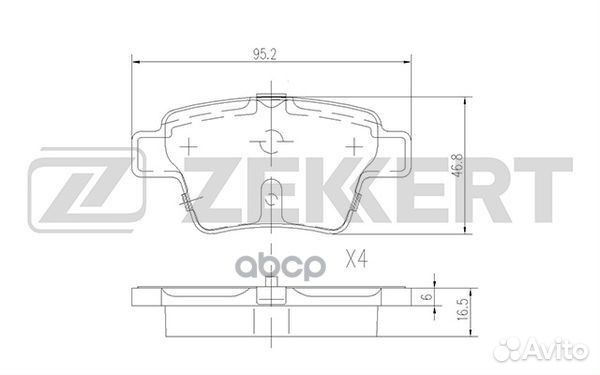 Колодки задние Geely/Zekkert/ BS1144 Zekkert