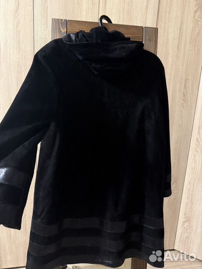 Замшевое пальто новое 52