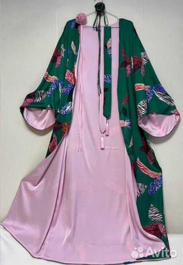 Шелковый халат кимоно