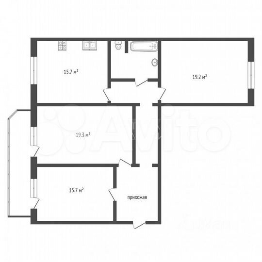 3-к. квартира, 94,6 м², 7/7 эт.