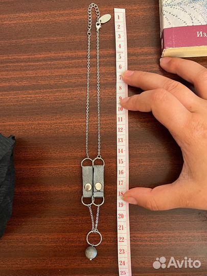 Колье Skazki O с кожаными элементами