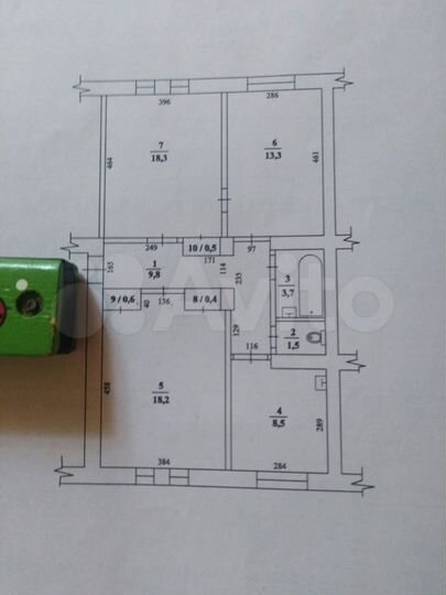 3-к. квартира, 74,8 м², 1/3 эт.