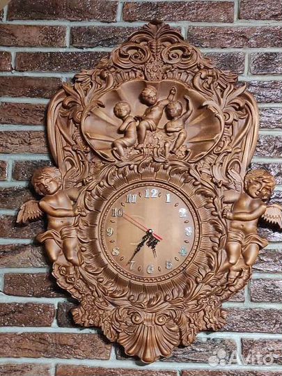 Часы резные, материал берёза