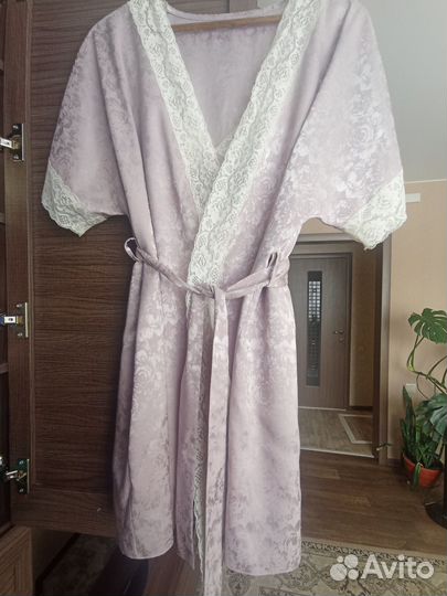 Кружевной халат с сорочкой