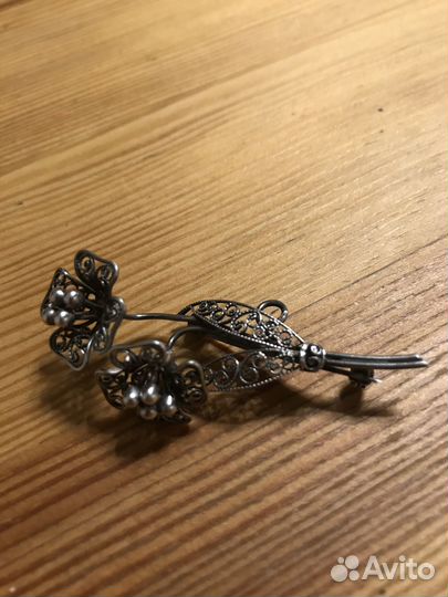 Брошь серебро 935 Европа винтаж старинная