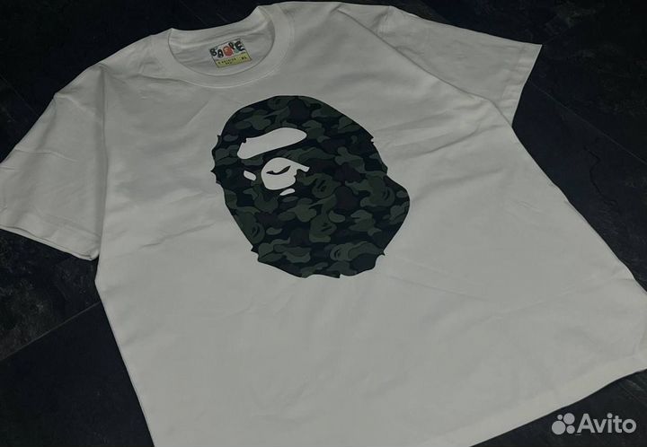 Хлопковая футболка bape BIG head APE