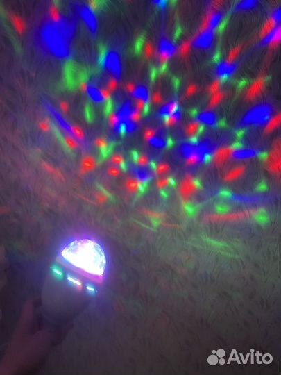 Диско шар лампа разноцветная