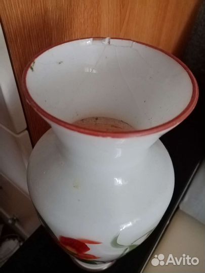 Ваза СССР молочное стекло