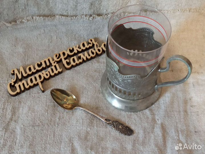 Подстаканник Космос со стаканом и ложкой