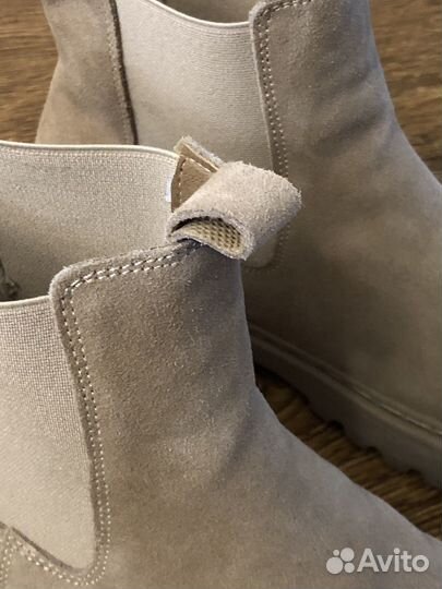 Замшевые женские ботинки челси с высоким берцем