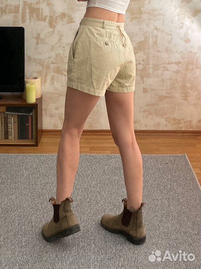 Шорты на высокой талии бежевые