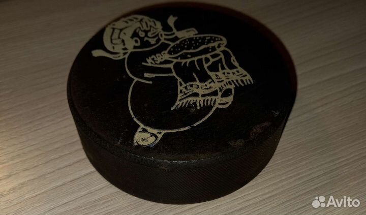 Шайба хоккейная снеговик с хлебом. СССР