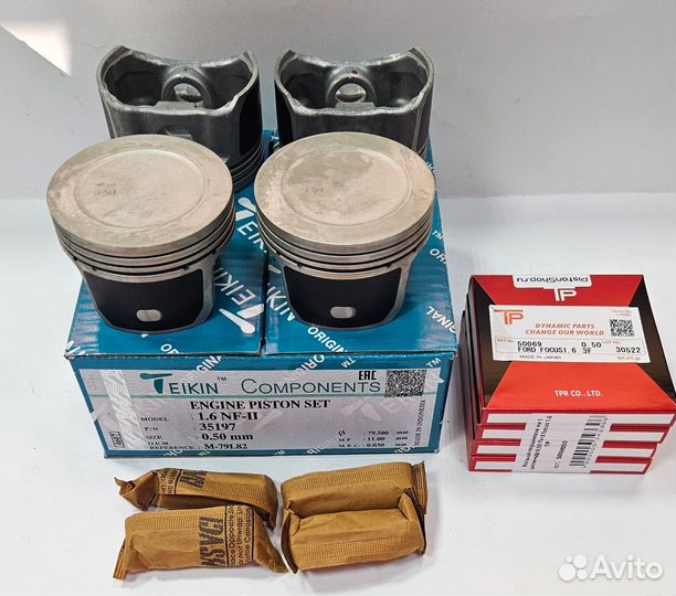 Поршни с кольцами TP +0.50 Ford 1.6 100 л.с. Teiki