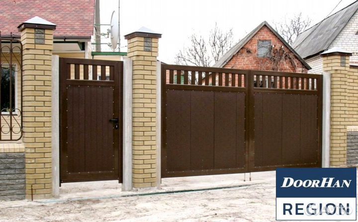 Ворота с калиткой распашные