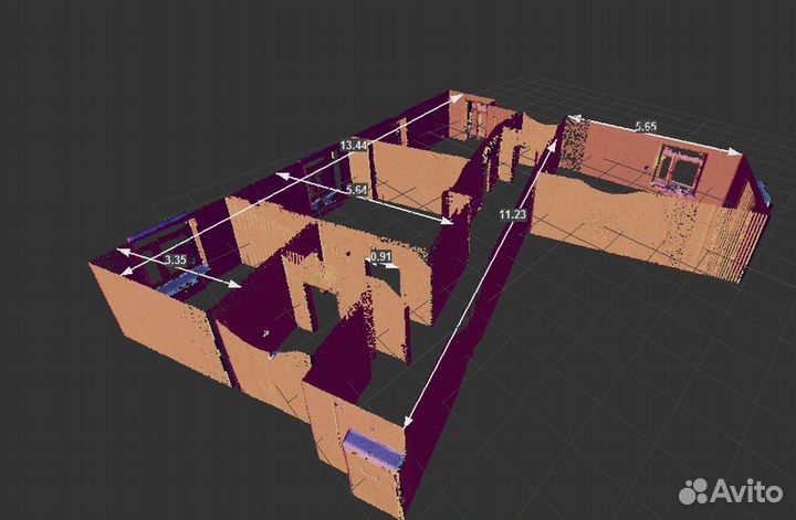 Обмеры, обмерный план, замеры, 3D сканирование пом