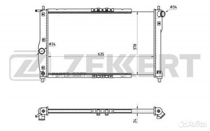 Радиатор охлаждения Дэу Ланос 97