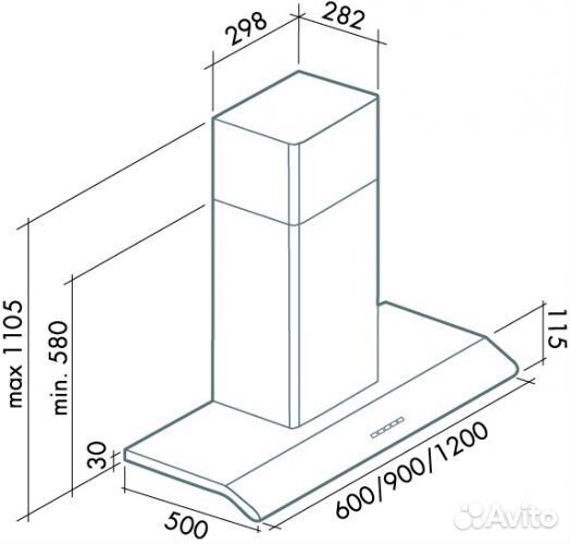 Вытяжка falmec concorde parete 120 ix (800)