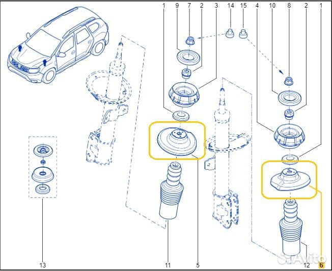 Опора пружины передняя Renault Duster F4R 2021