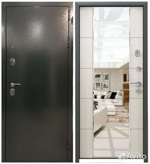 Дверь входная с зеркалом 90мм