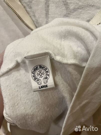 Chrome Hearts Zip Up White Hoodie оригинал