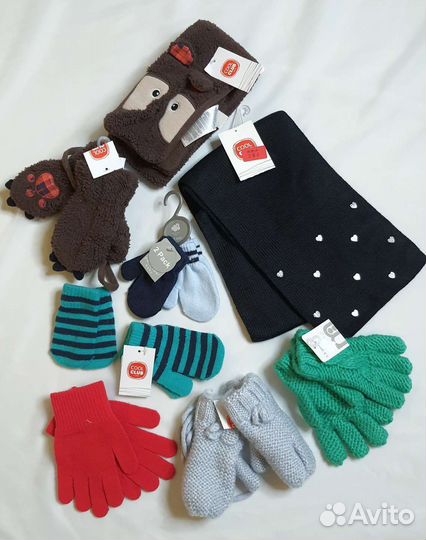 Шапка детская шарф варежки перчатки Cool Club