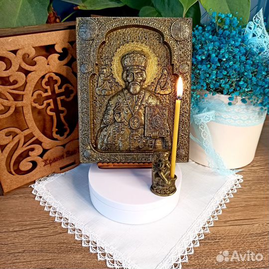 Икона св. Николай Чудотворец. Подарочная упаковка
