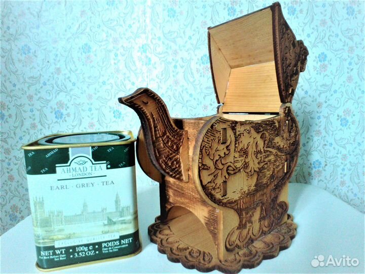 Банка, коробка для чая ручной работы из дерева