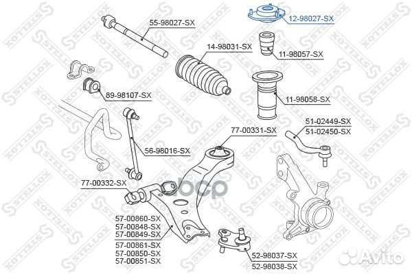 12-98027-SX опора амортизатора переднего Toyot