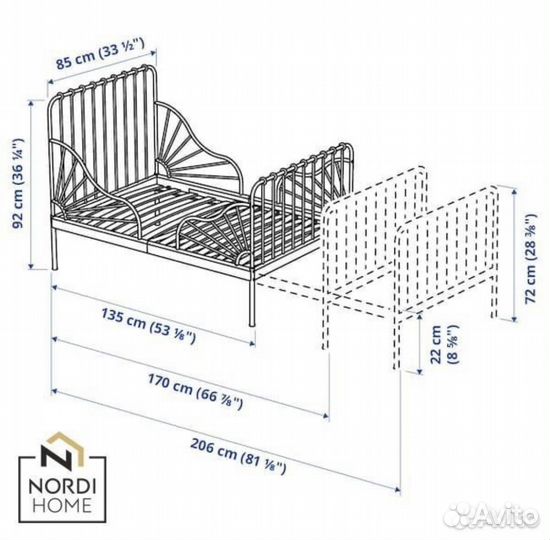 Детская кровать IKEA икея minnen миннен