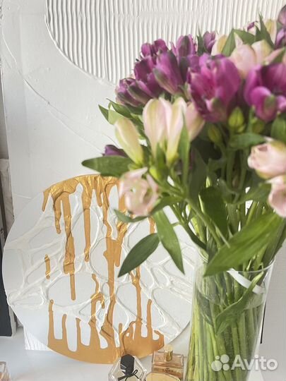 Картина круглая с золотом