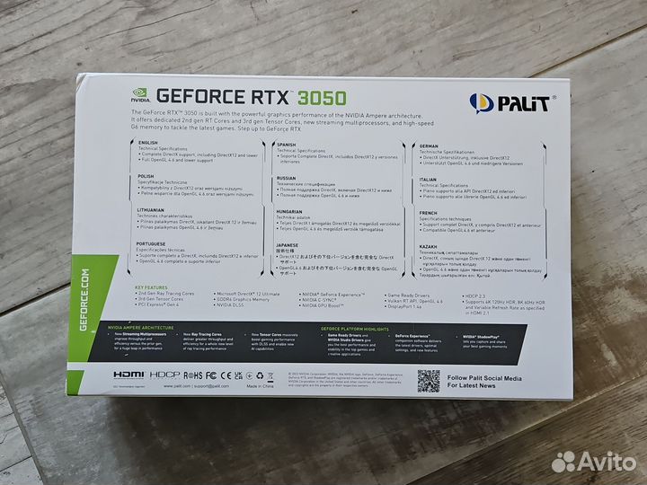 Palit GeForce RTX 3050 8GB Dual новая