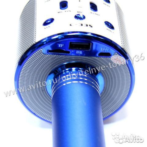 Микрофон-караоке беспроводный C-335 синий