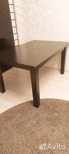 Обеденный стол Икеа черный сосна