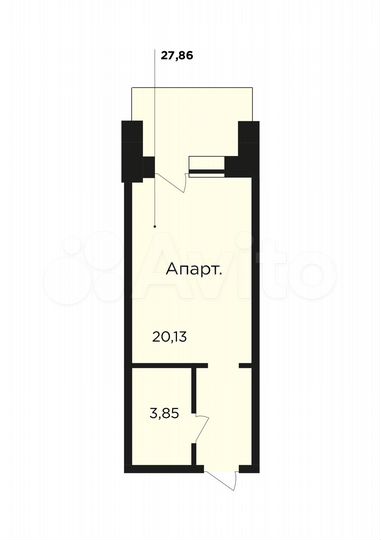 Апартаменты-студия, 27,9 м², 5/6 эт.