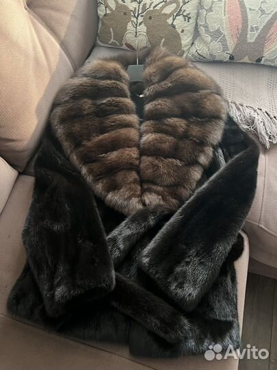Шуба норковая blackglama с соболем