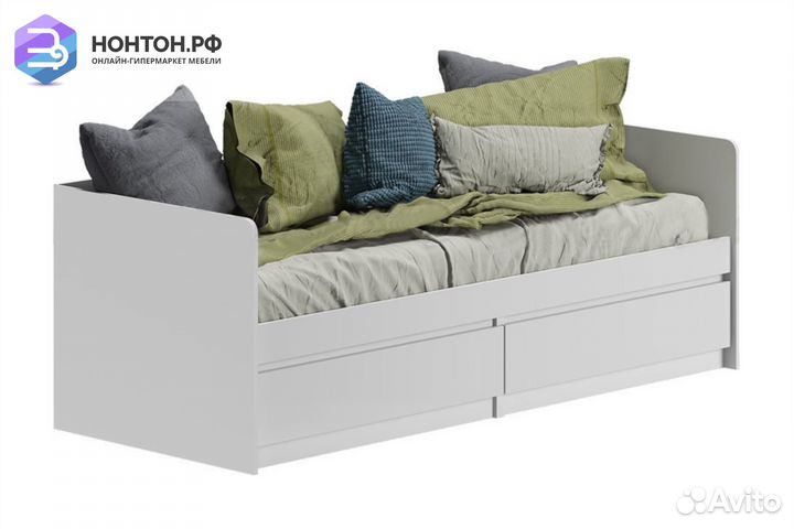 Кровать Челси 0.8 м белый глянец / белый