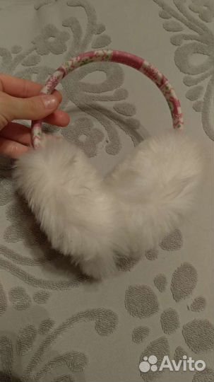 Меховые зимние наушники для девочки